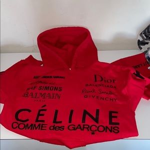 Red brand hoodie